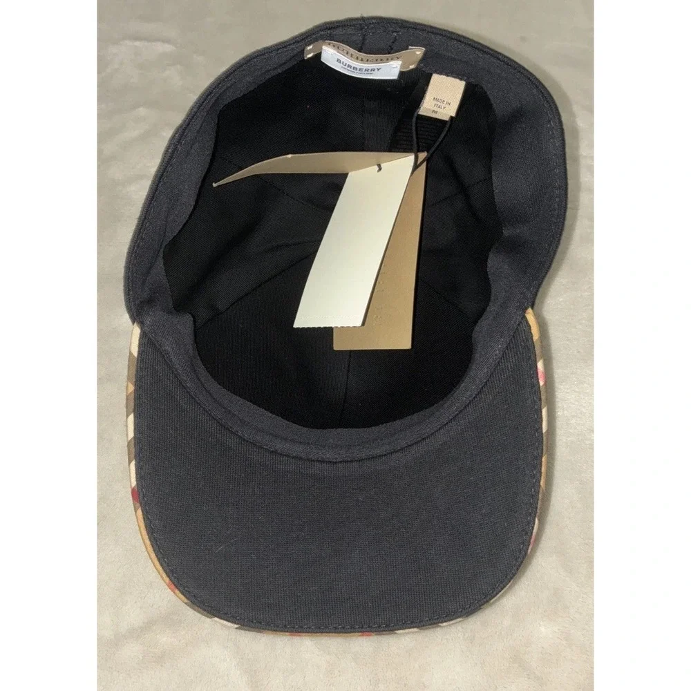 BURBERRY Baseball Cap Men's M Black October B Series Kingdom Logo‎ Italy NEW